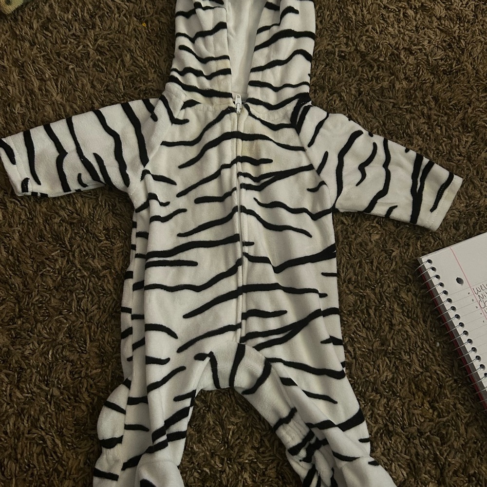 Faded Glory Black and White Footies One Piece